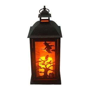 Halloween Lantern with Witches Owls Bats and Pumpkins
